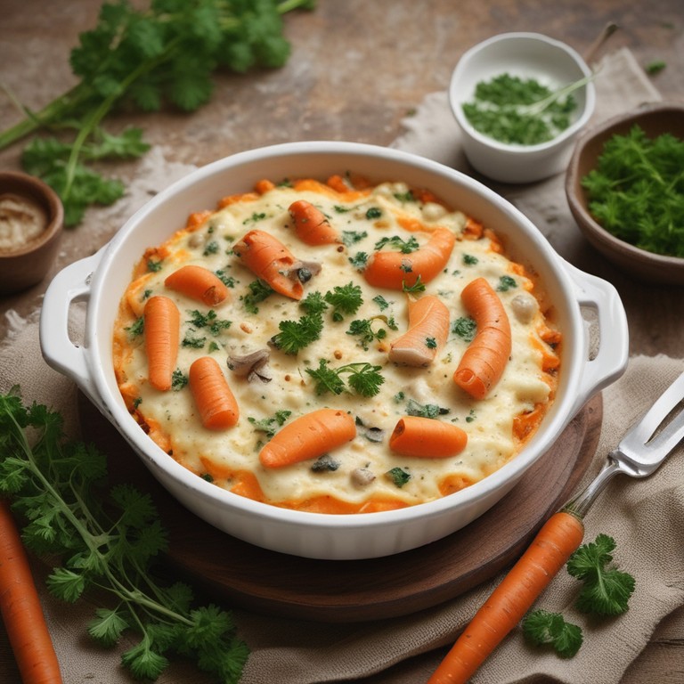 Cenouras e Cogumelos ao Molho Bechamel