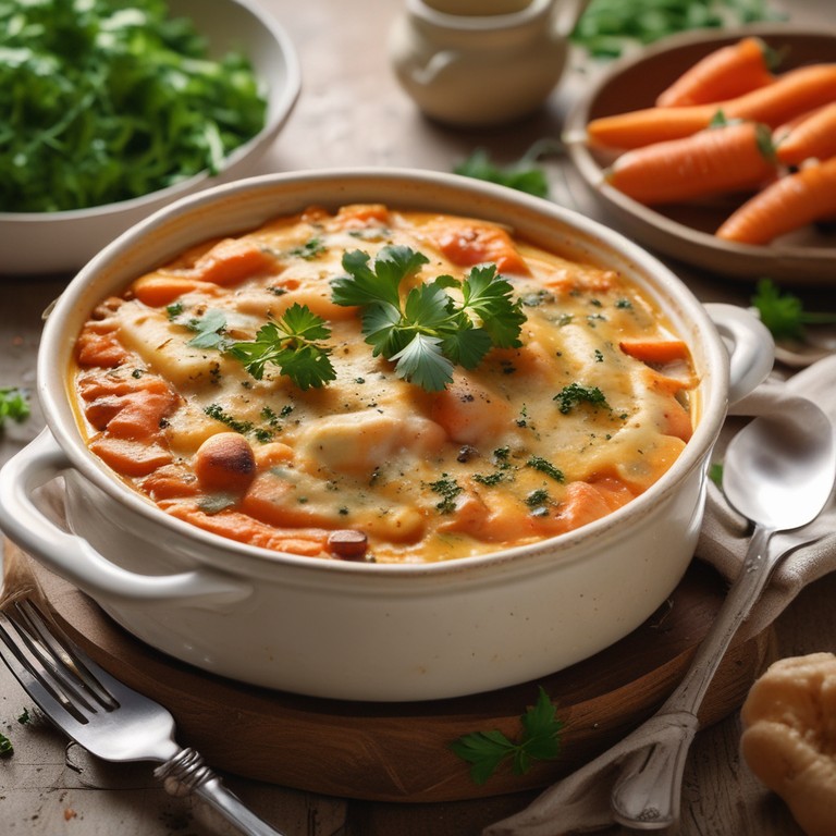 Cenouras e Cogumelos ao Molho Bechamel