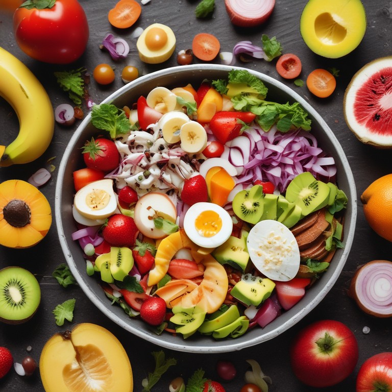 Salada Tropical com Frutas e Queijo