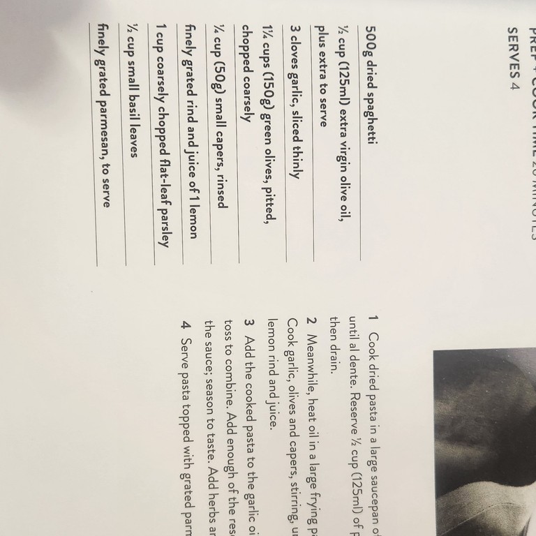 Spaghetti with Olives, Capers & Lemon