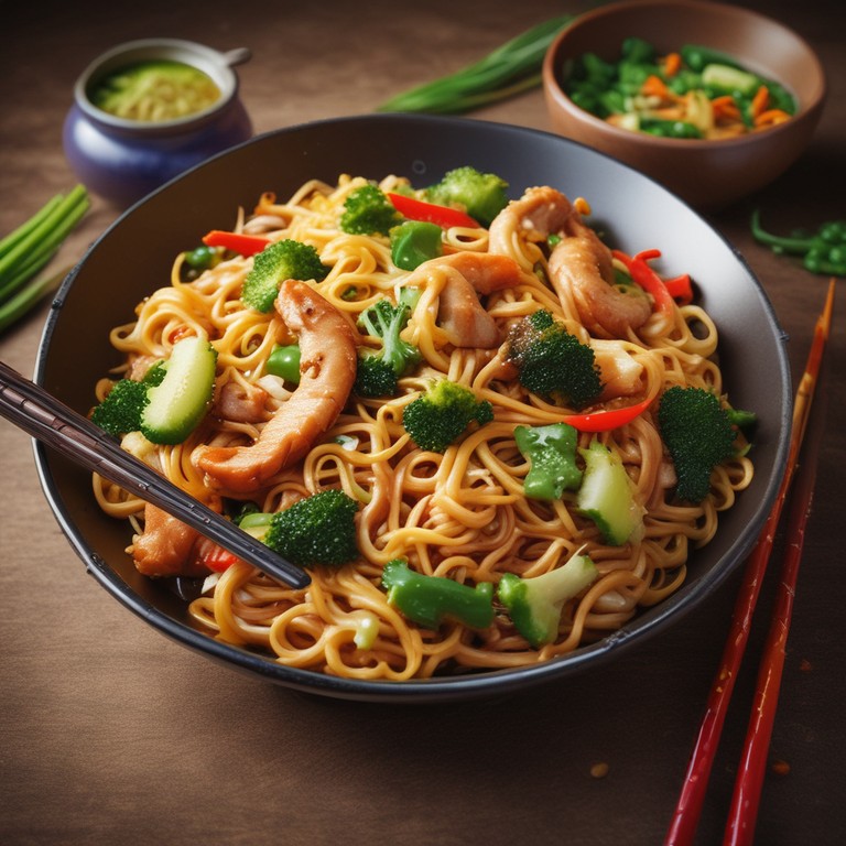 Chow Mein Clásico con Verduras y Pollo - Mr. Cook