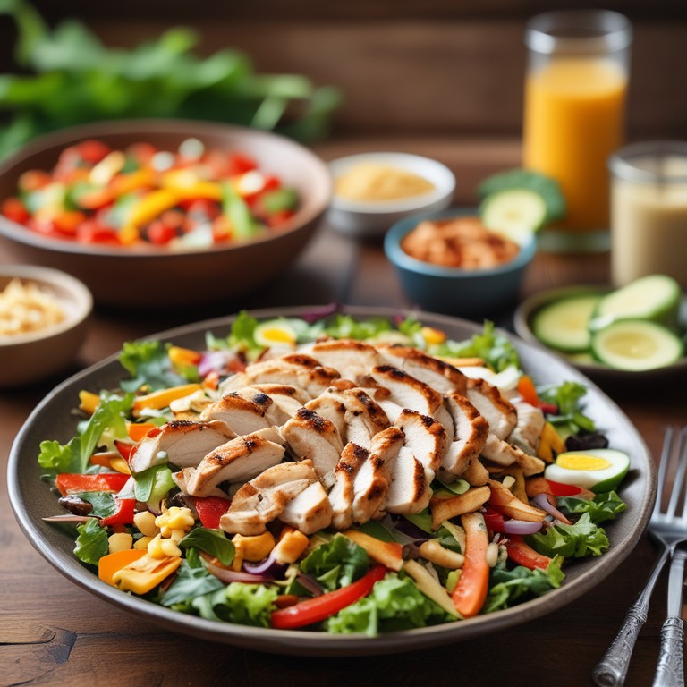 Grilled Chicken Salad with Zesty BBQ Chipotle Dressing