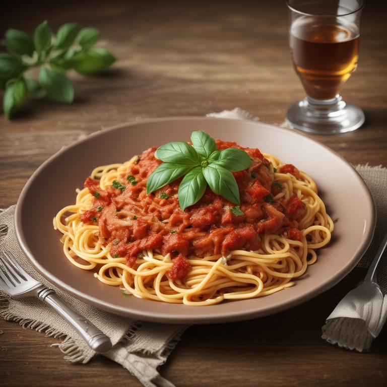 Massa com Molho de Tomate Fresco e Manjericão