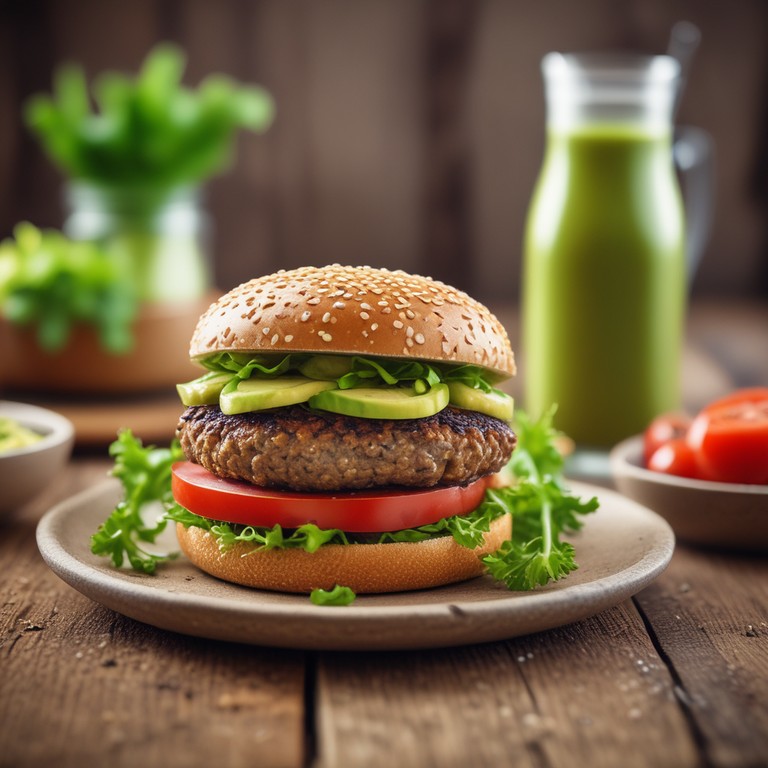 Hamburguesa de Chía y Soja con Salsa de Aguacate