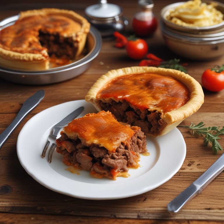Classic Aussie Meat Pie with Flaky Pastry and Savory Filling