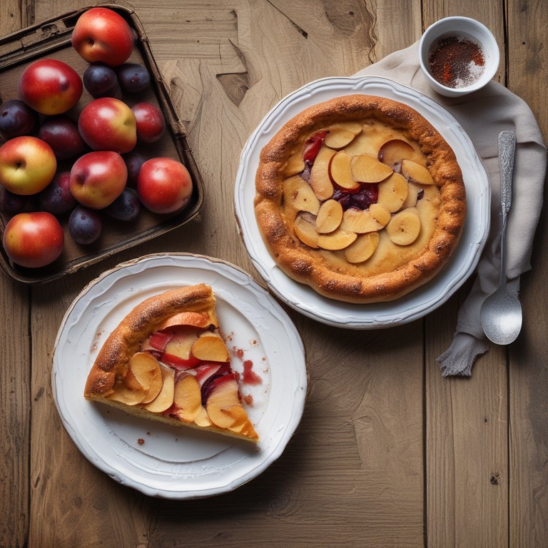 Rührteigkuchen mit Äpfeln und Pflaumen