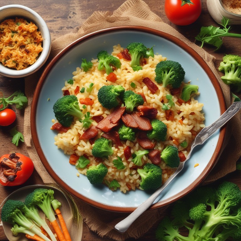 Riz Sauté aux Brocolis et Bacon