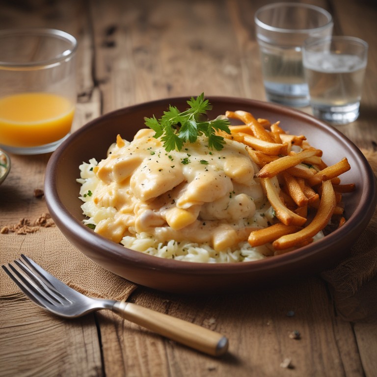 Frango Cremoso com Cheddar e Batata Palha
