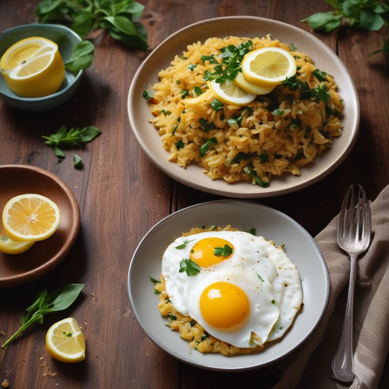 Spicy Lemon Basil Rice with Egg