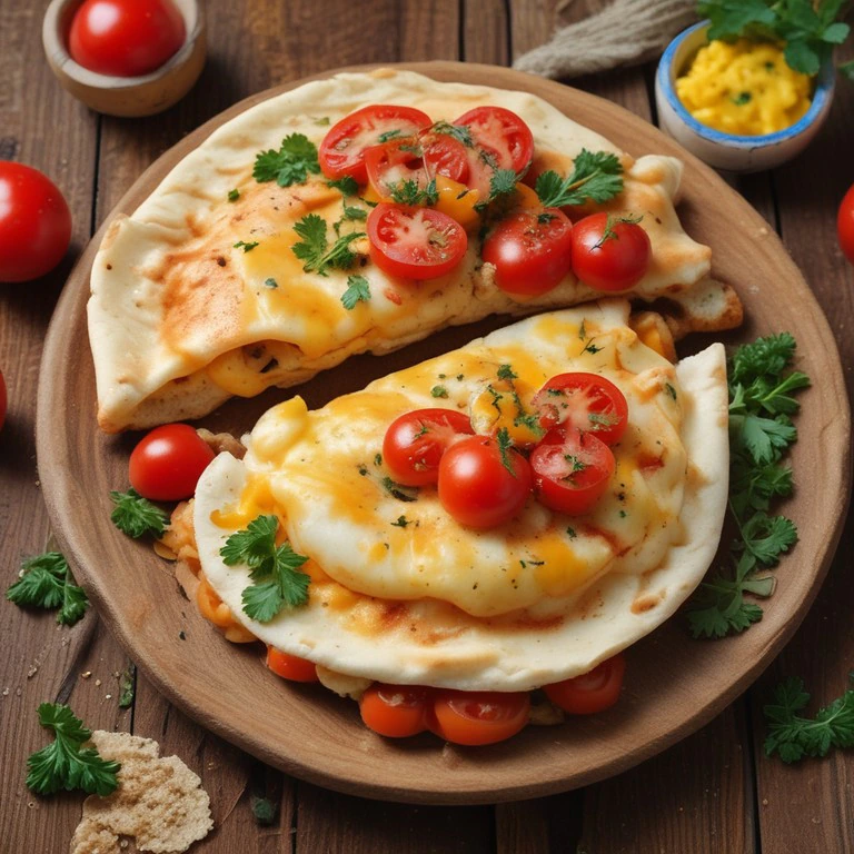 Cheesy Tomato Egg Pita Pockets