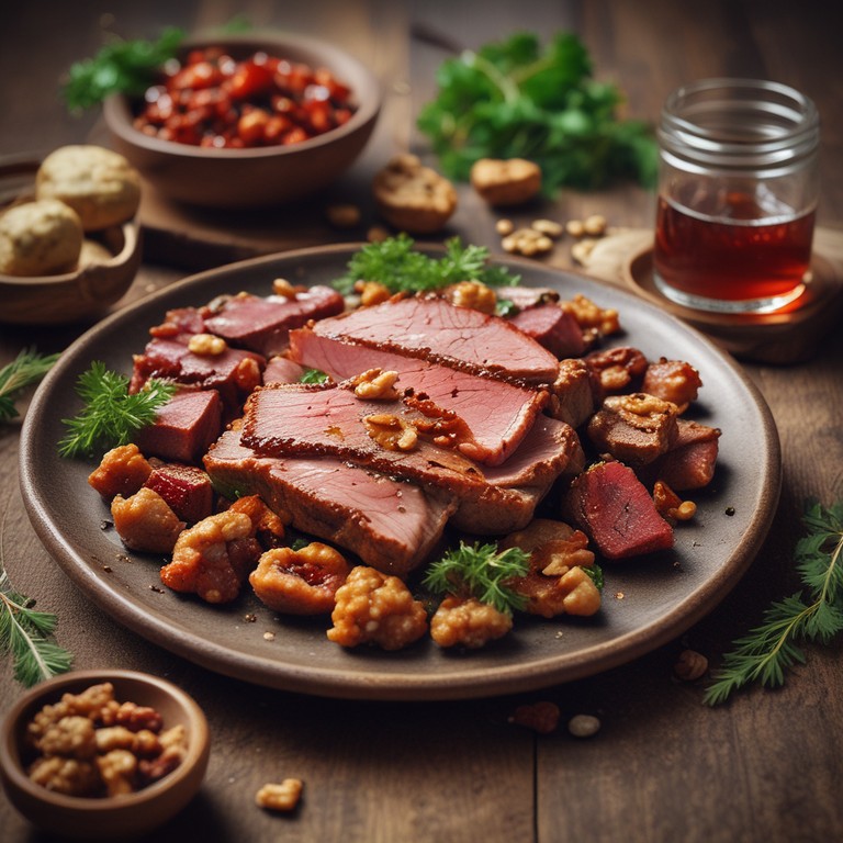 Viande Chaude aux Noix Croquantes