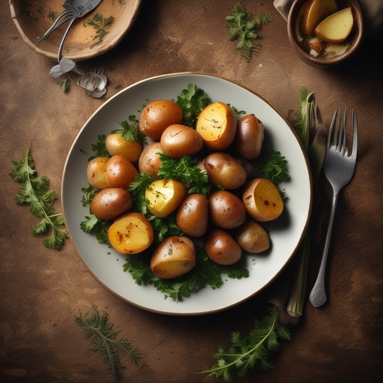 Batatas Assadas com Palmito e Ervas