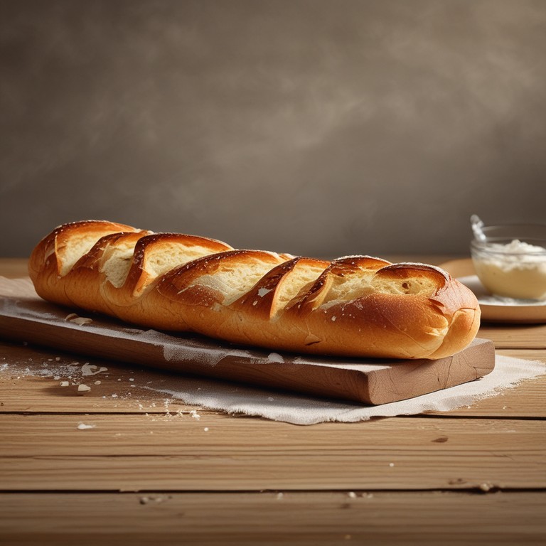 Classic French Baguette with a Crispy Crust and Soft Interior
