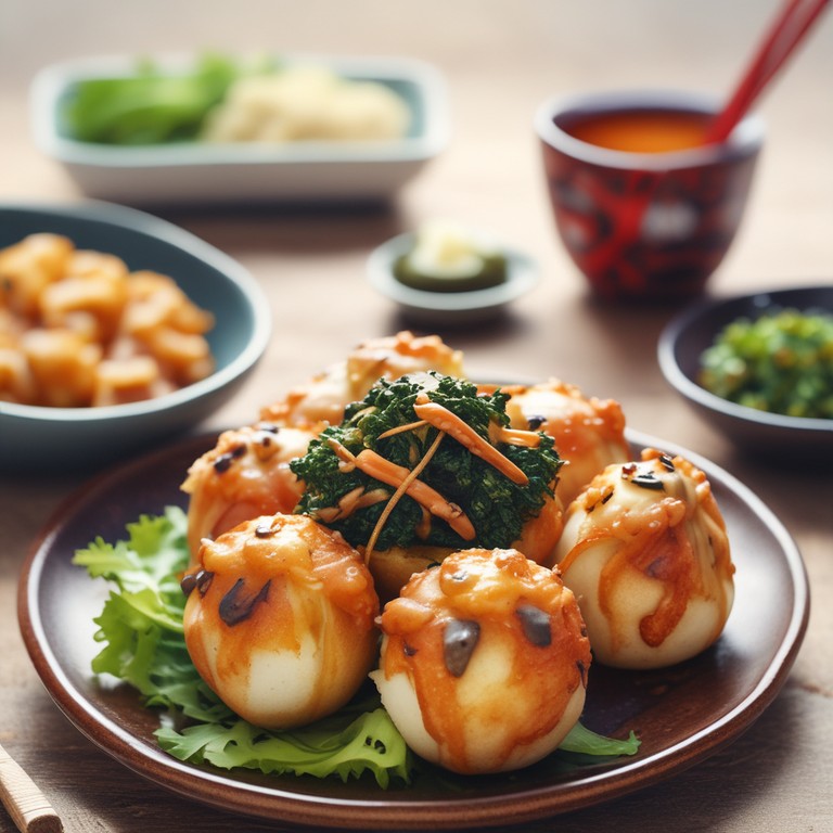 Vegetarische Takoyaki mit Gemüsefüllung