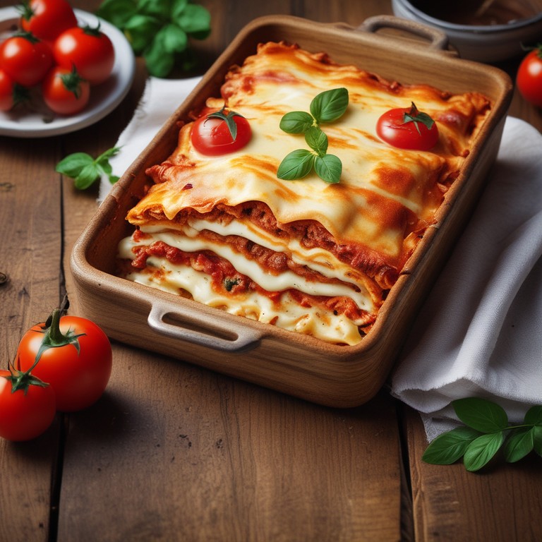 Lasanha de Tomate e Queijo Mozzarella com Natas