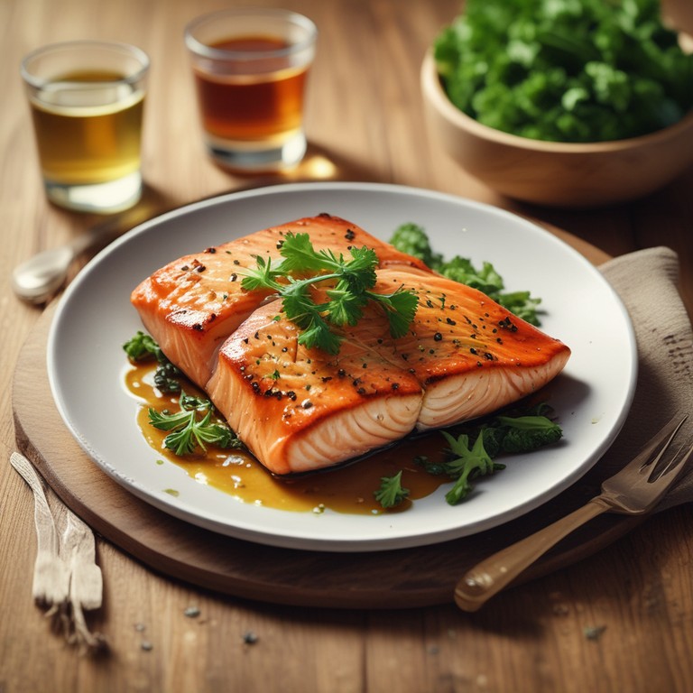 Honey Garlic Salmon with Ginger Butter Sauce