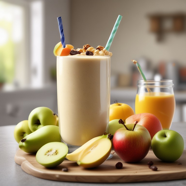 Creamy Apple-Banana Smoothie with Honey and Cashews
