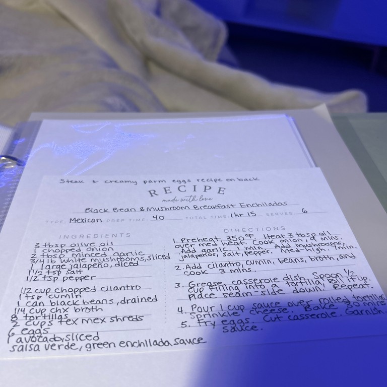 Black Bean & Mushroom Breakfast Enchiladas