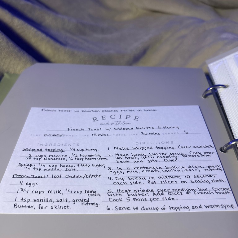 French Toast with Whipped Ricotta & Honey