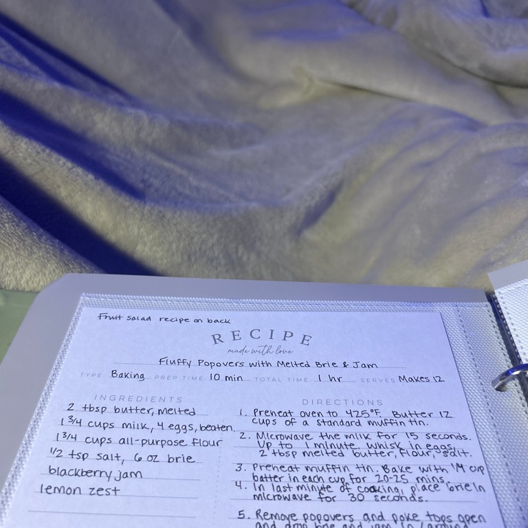 Fluffy Popovers with Melted Brie & Jam