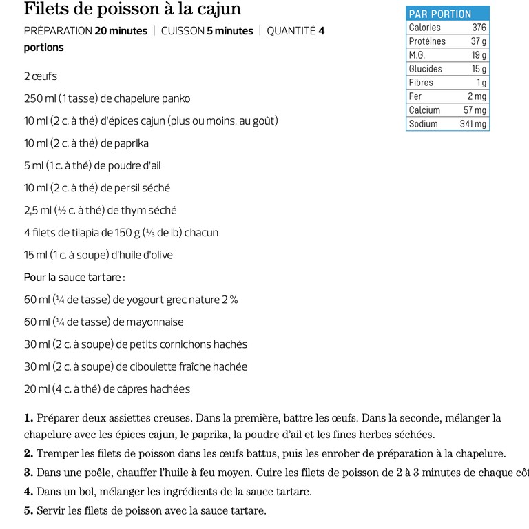 Filet de poisson à la cajun