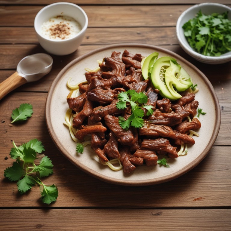 Tirinhas de Carne com Cebola e Alho