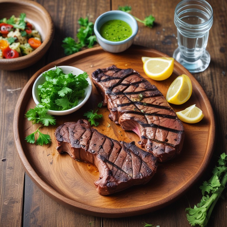 Sobrebarriga a la Brasa con Salsa de Ajo y Perejil
