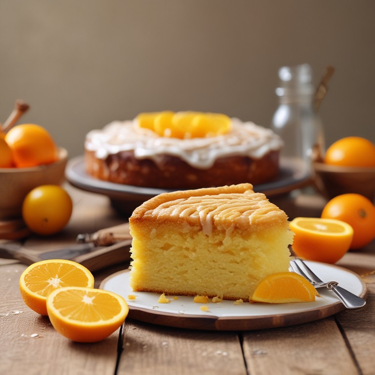 Bolo de Laranja com Fubá e Mel