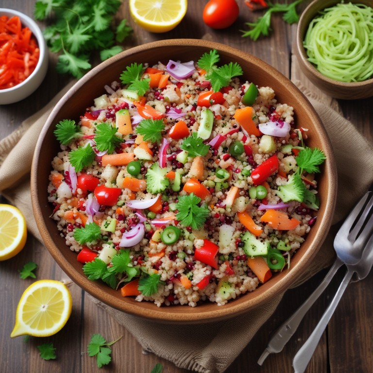 Salada Colorida com Quinoa e Molho de Limão