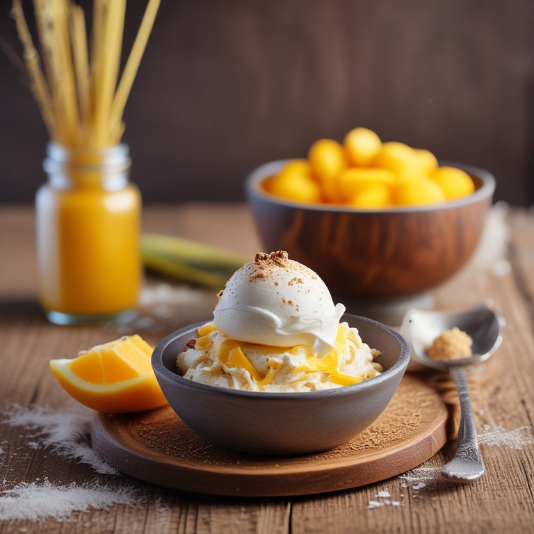 Silky Egg Yolk Ice Cream with a Sweet Wheat Crust