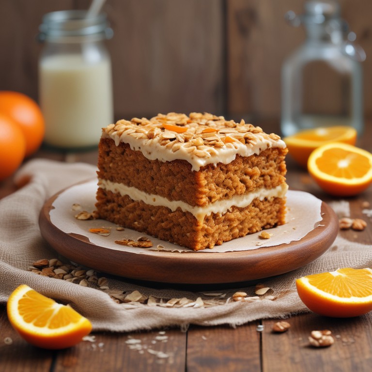 Bolo de Aveia com Laranja e Pasta de Amendoim
