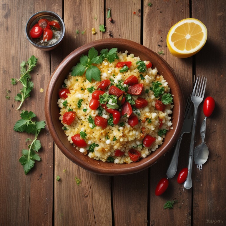 Couscous mit getrockneten Tomaten und Kräutern