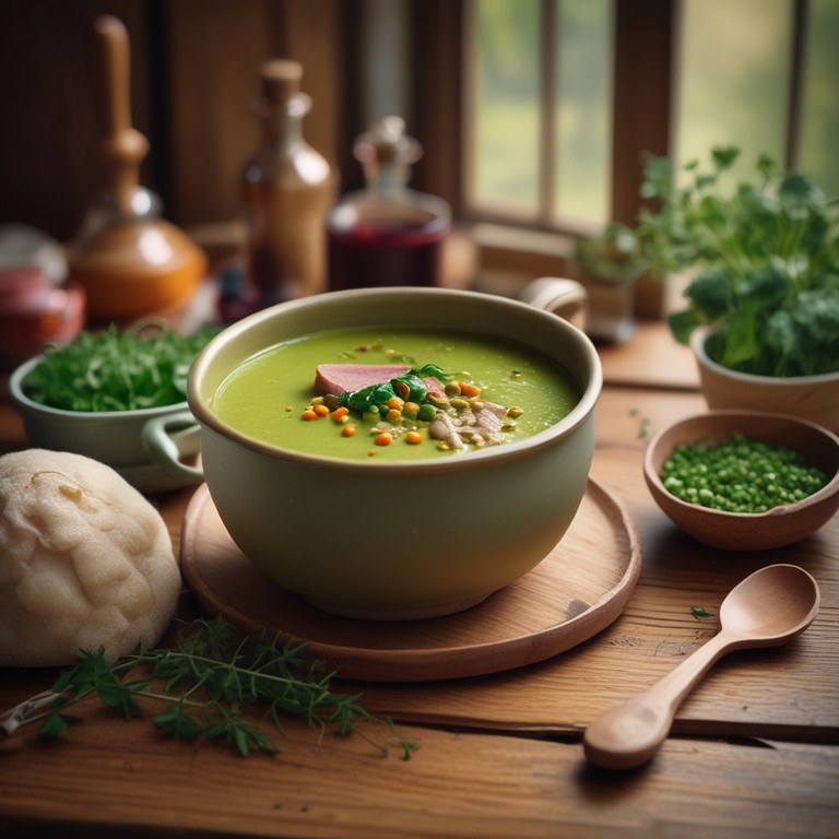 Hearty Green Split Pea and Ham Hock Soup