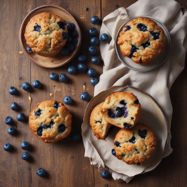 Delicious Blueberry Muffins with a Crunchy Topping