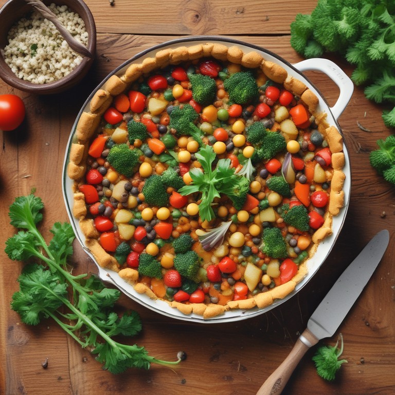 Hearty Chickpea and Lentil Veggie Bake