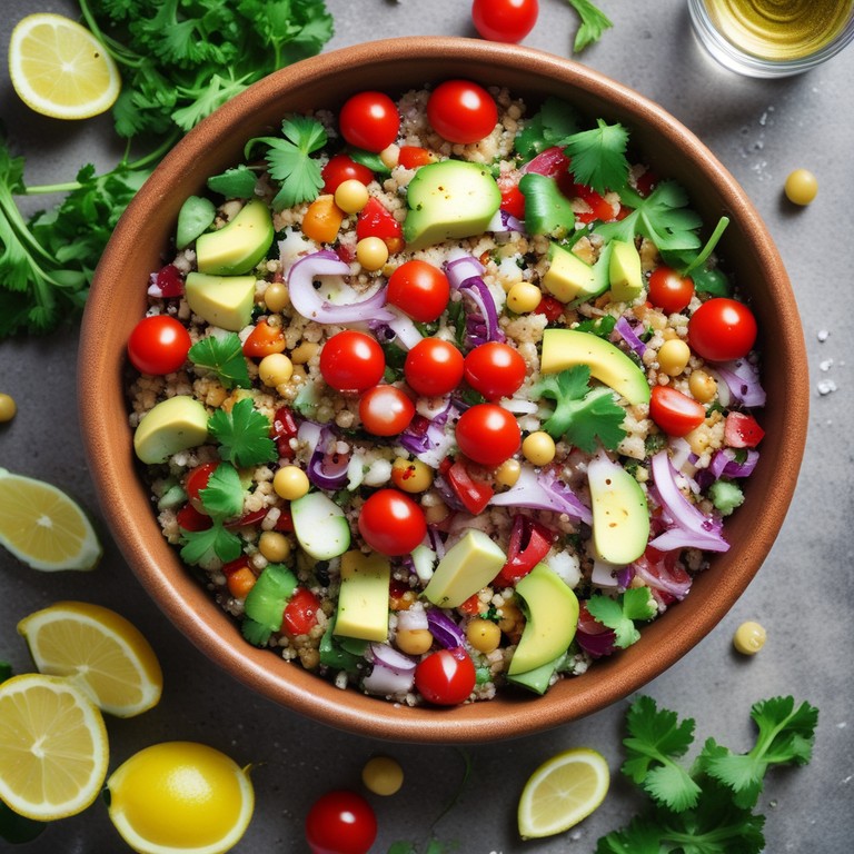 Healthy Quinoa Salad with Avocado and Chickpeas