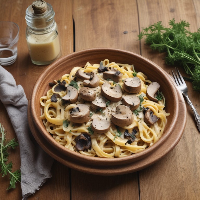 Pâtes à la Sauce Crémeuse aux Champignons