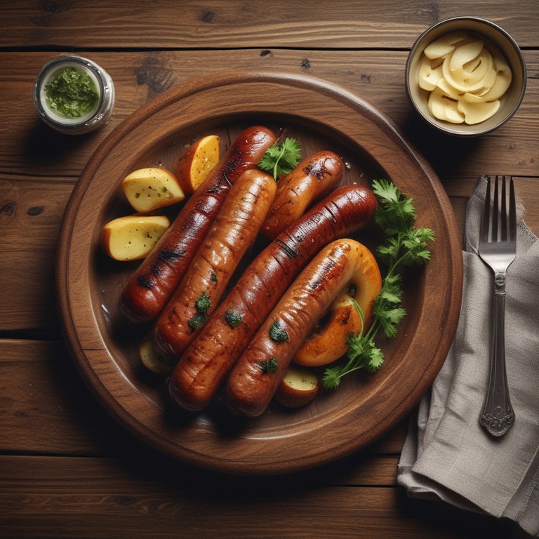 Eier Bratwurst mit Kartoffeln