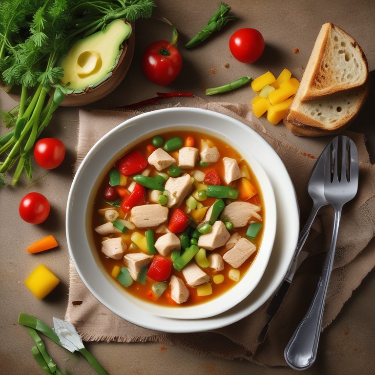 Sopa de Pollo con Pasta y Chorizo