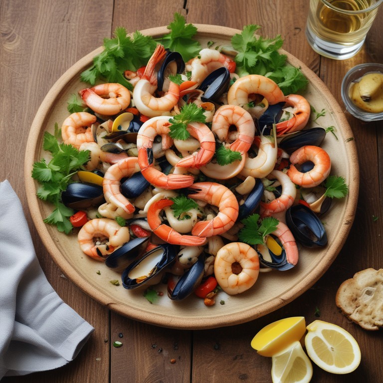Mariscos a la Parrilla con Salsa de Limón y Ajo