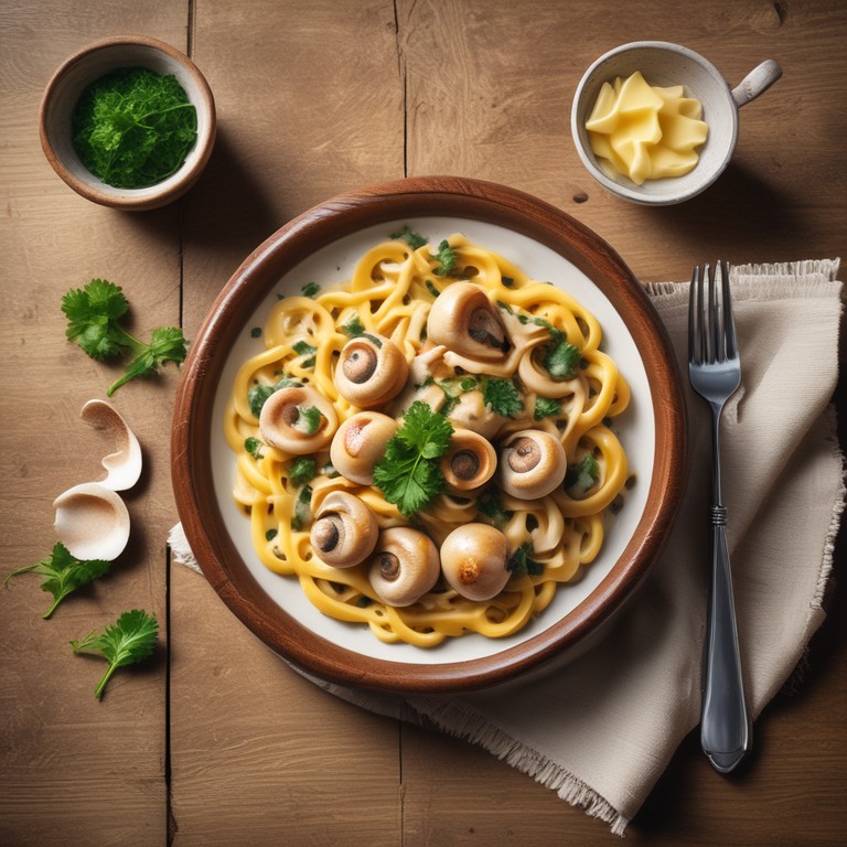 Pasta de Caracol con Pierna de Pollo y Salsa de Queso Amarillo