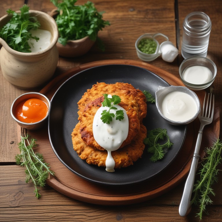 Spicy Creole Chicken Patties with Yogurt Sauce