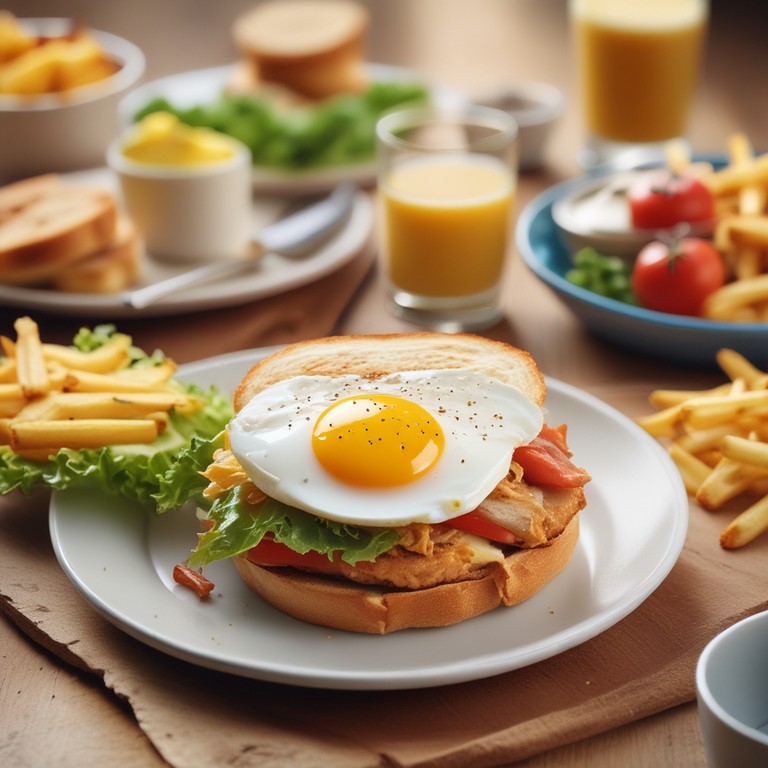 Savory Chicken and Egg Breakfast Sandwich