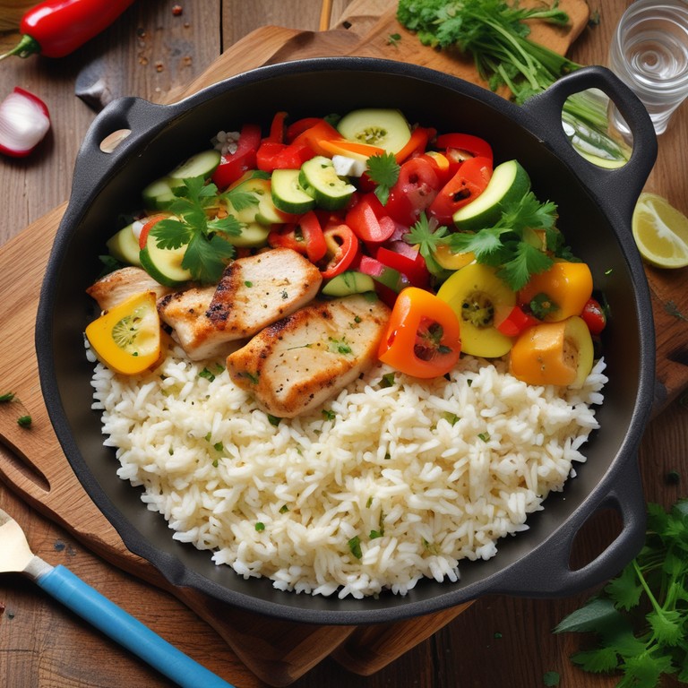Kipfilet met Paprika, Courgette en Rijst