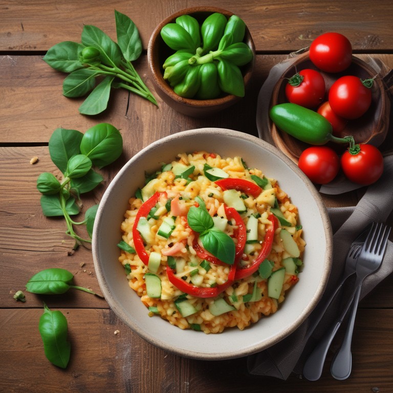 Zucchini-Tomaten-Risotto mit Zitrone und Chili