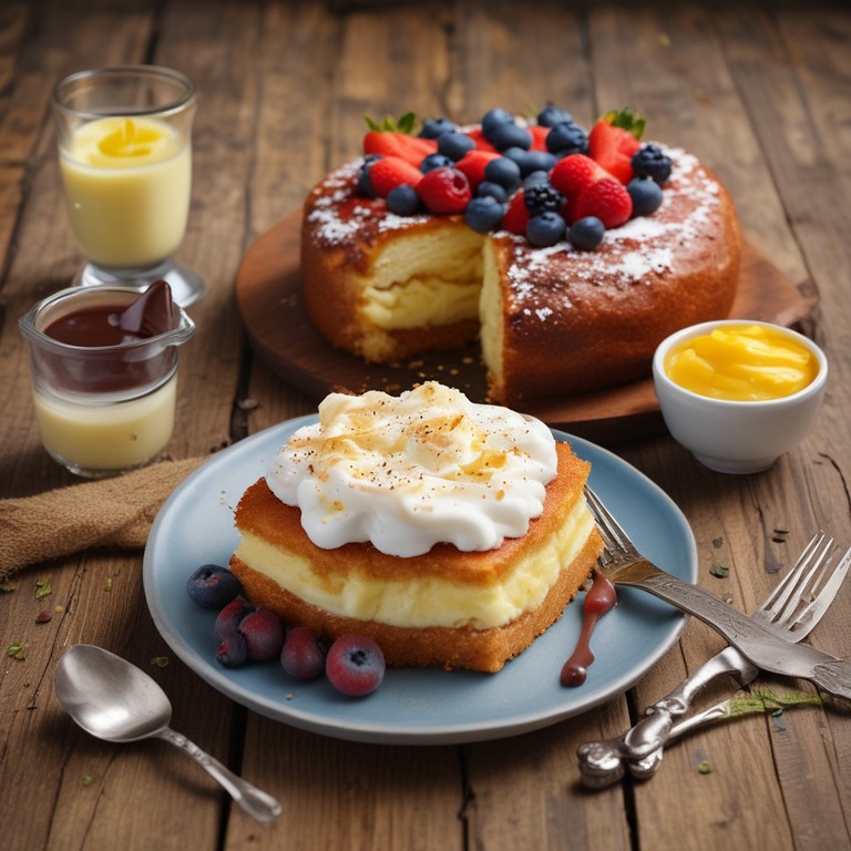 Bolo de Creme com Cobertura de Leite