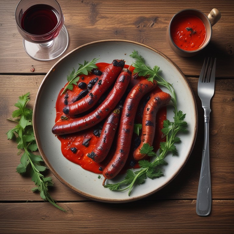 Chorizo Morcilla på Grillen med Peberfrugtsauce