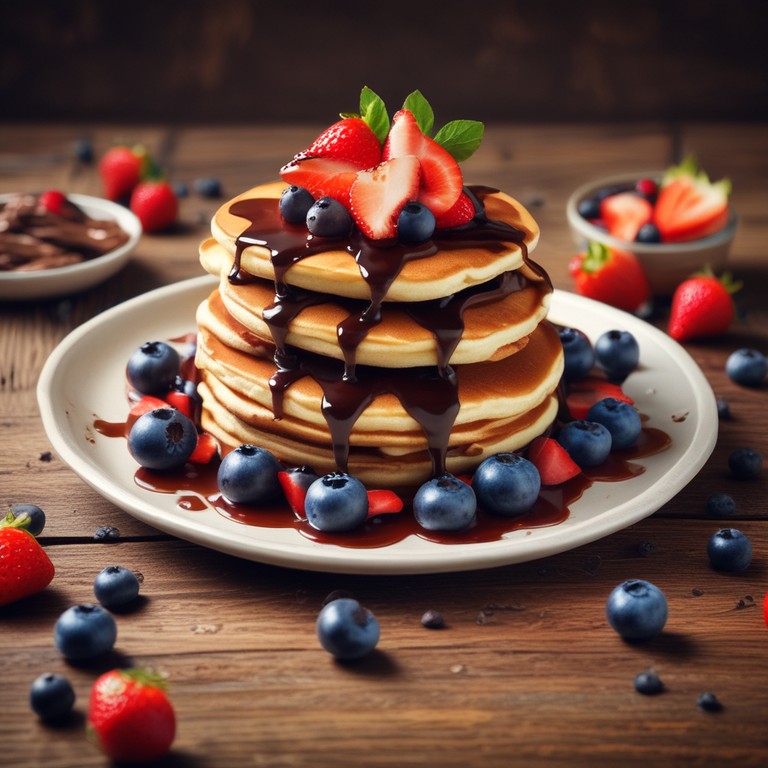 Delicious Ice Cream Pancakes with Chocolate Drizzle