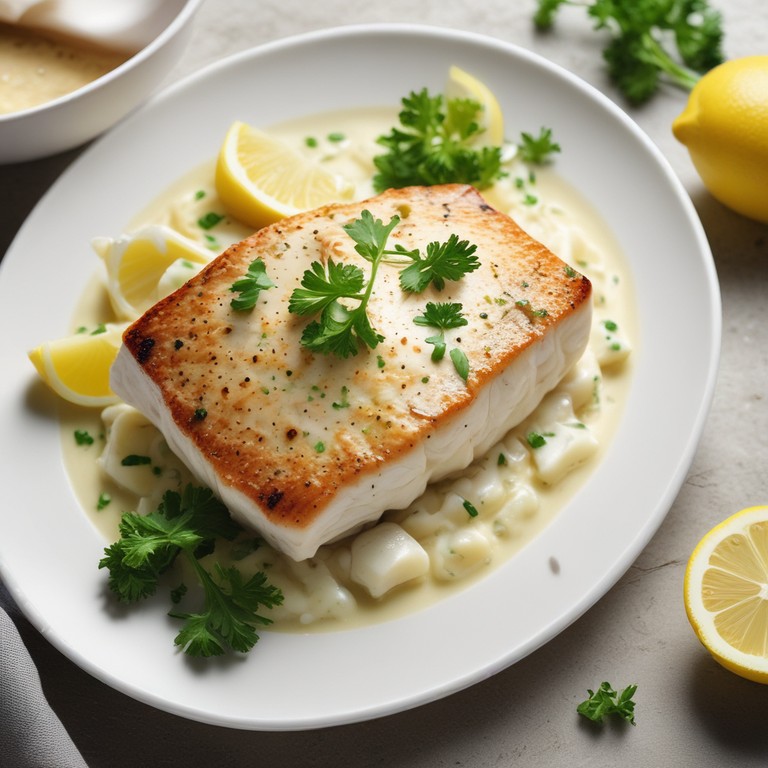 Merluza a la Mantequilla con Apio y Nata