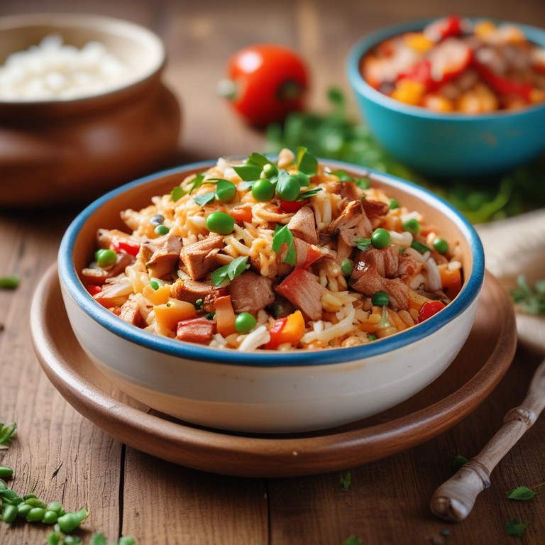 Arroz con Carne de Cerdo Sabroso